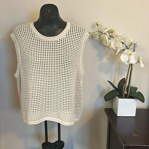 Calvin Klein Crochet Knit Sweater Vest